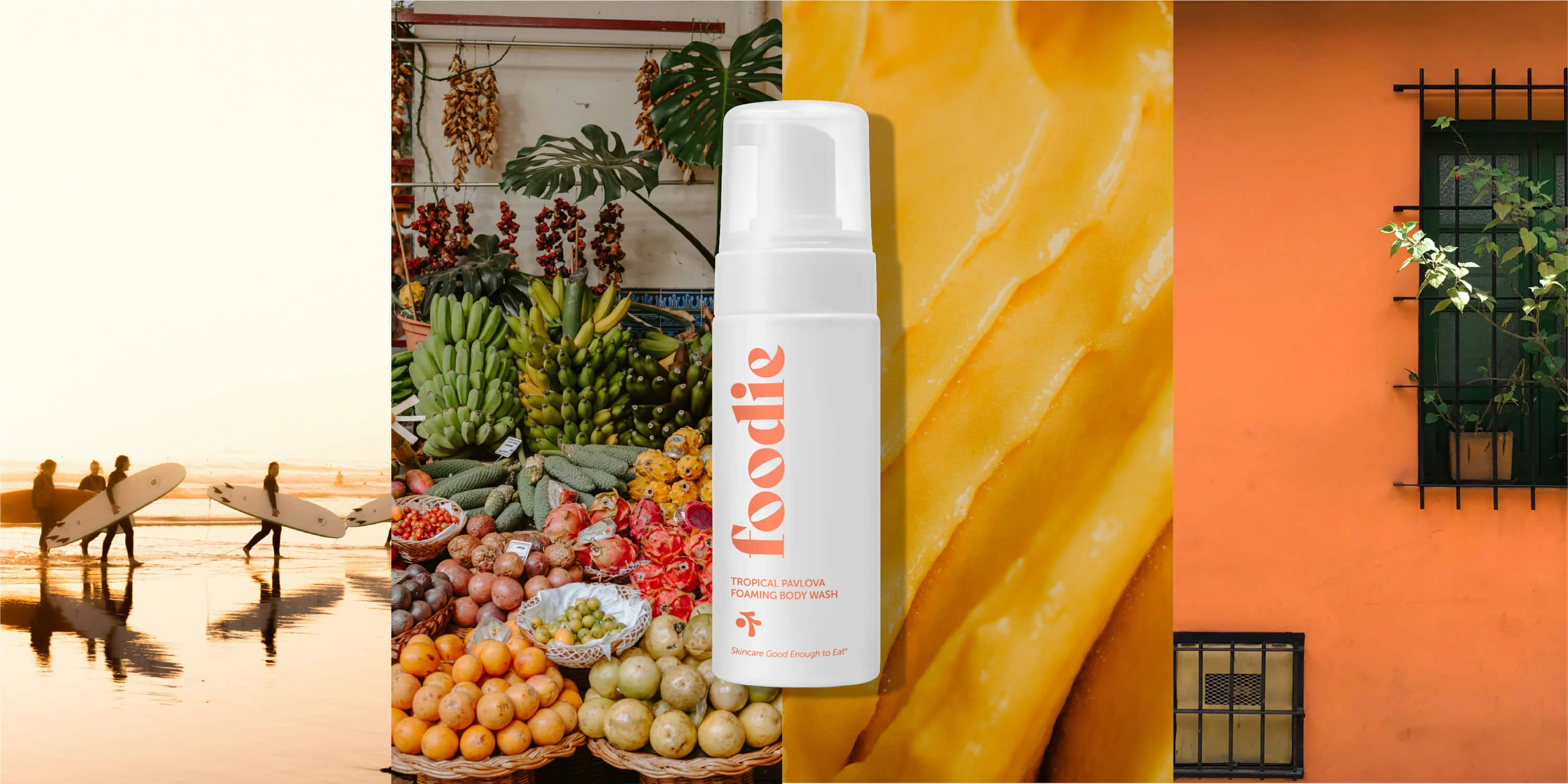 Tropická sprchová pěna Foodie – jemné čištění pokožky bez vysušení